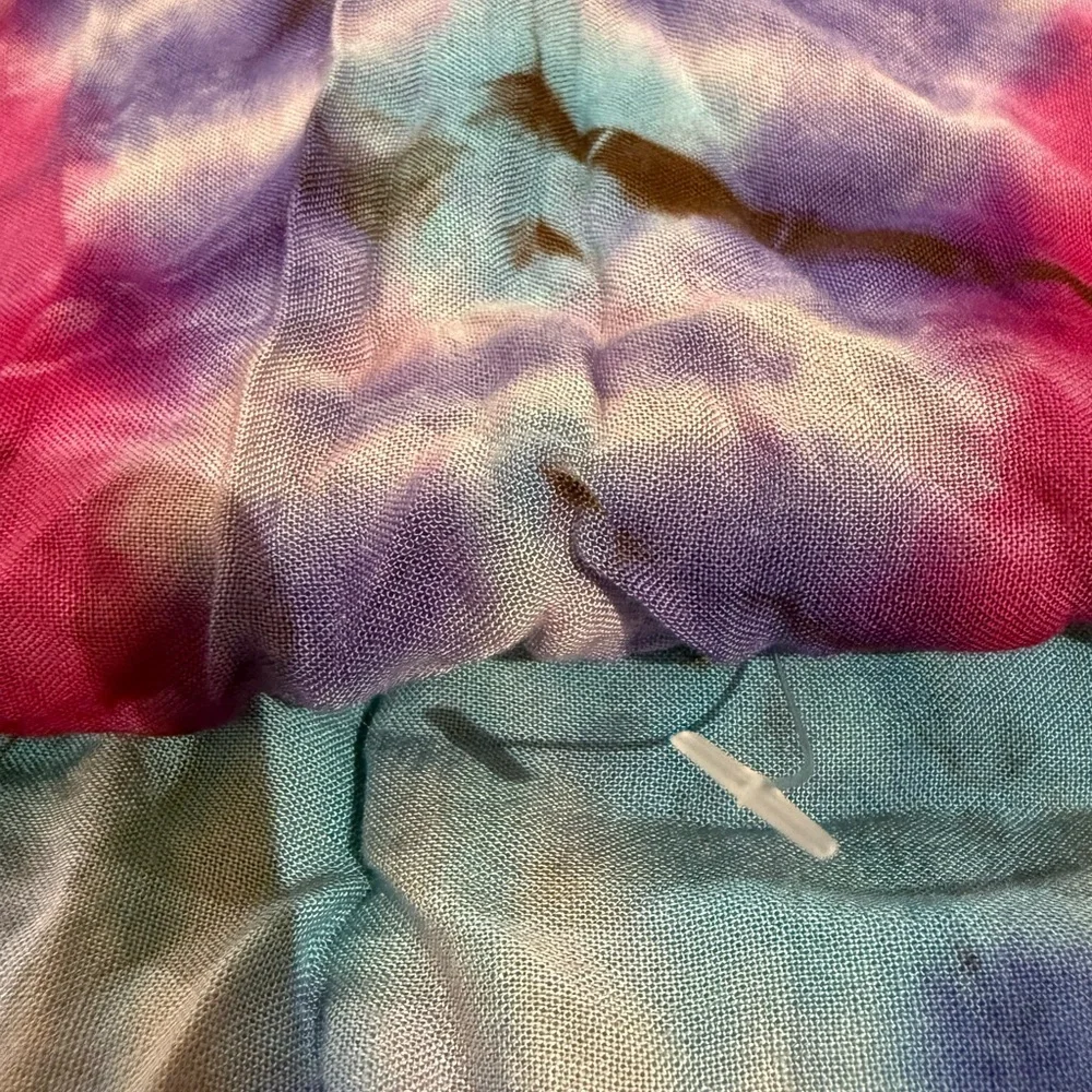 Tie Dye Blue and Pink Scarf